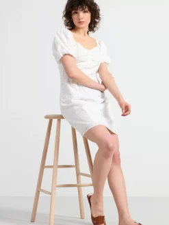 Klänningar>Lindex Klanning Med Broderie Anglaise Off White