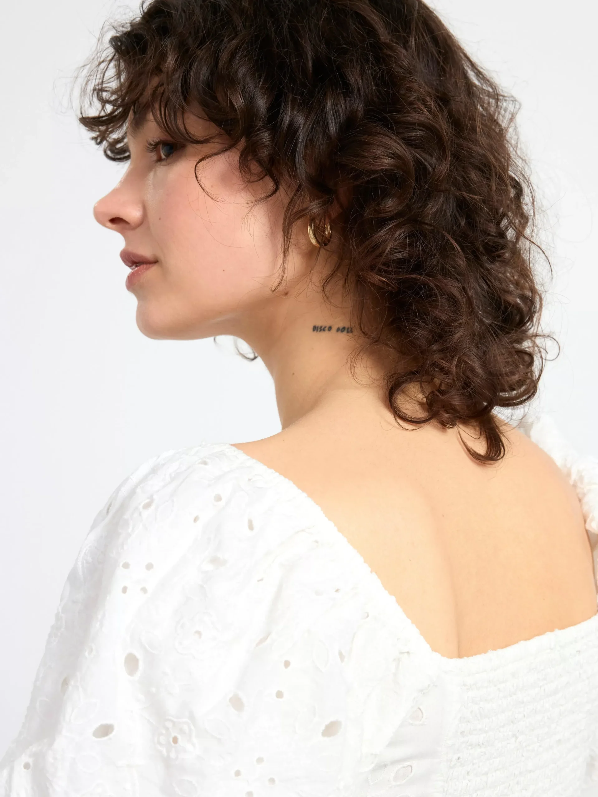 Klänningar>Lindex Klanning Med Broderie Anglaise Off White