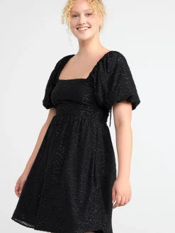 Klänningar>Lindex Klanning Med Puffarm Black