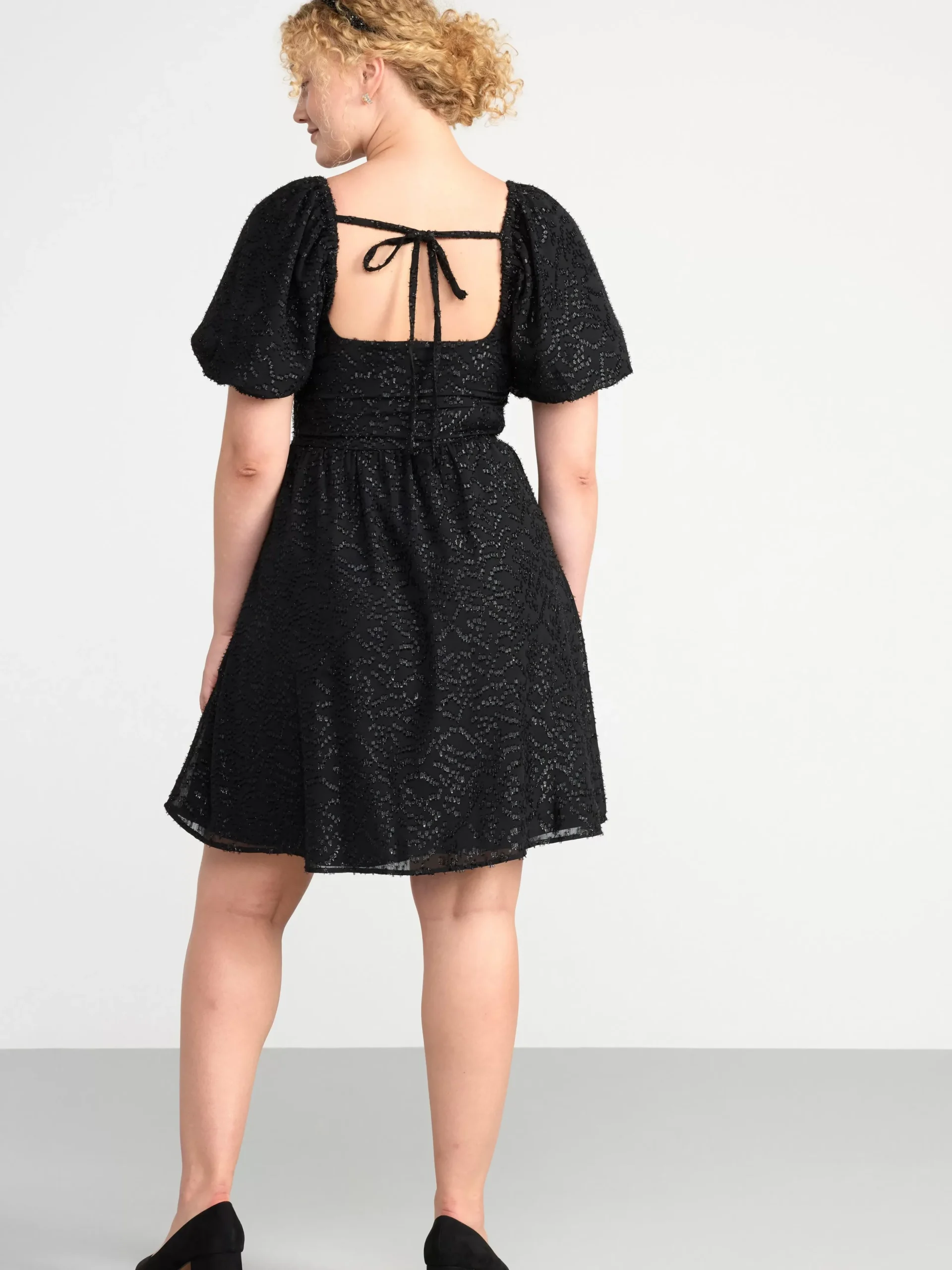 Klänningar>Lindex Klanning Med Puffarm Black