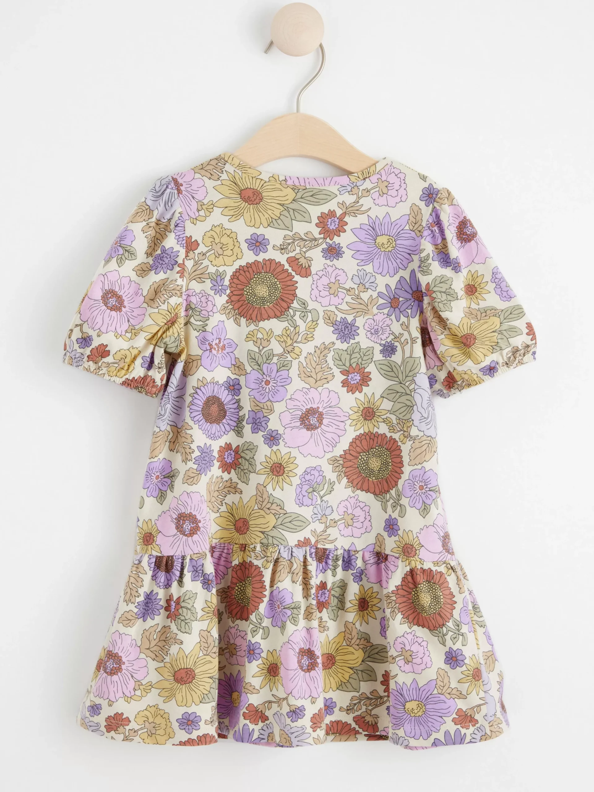 Klänningar>Lindex Klanning Med Puffarm Och Blommor Light Lilac