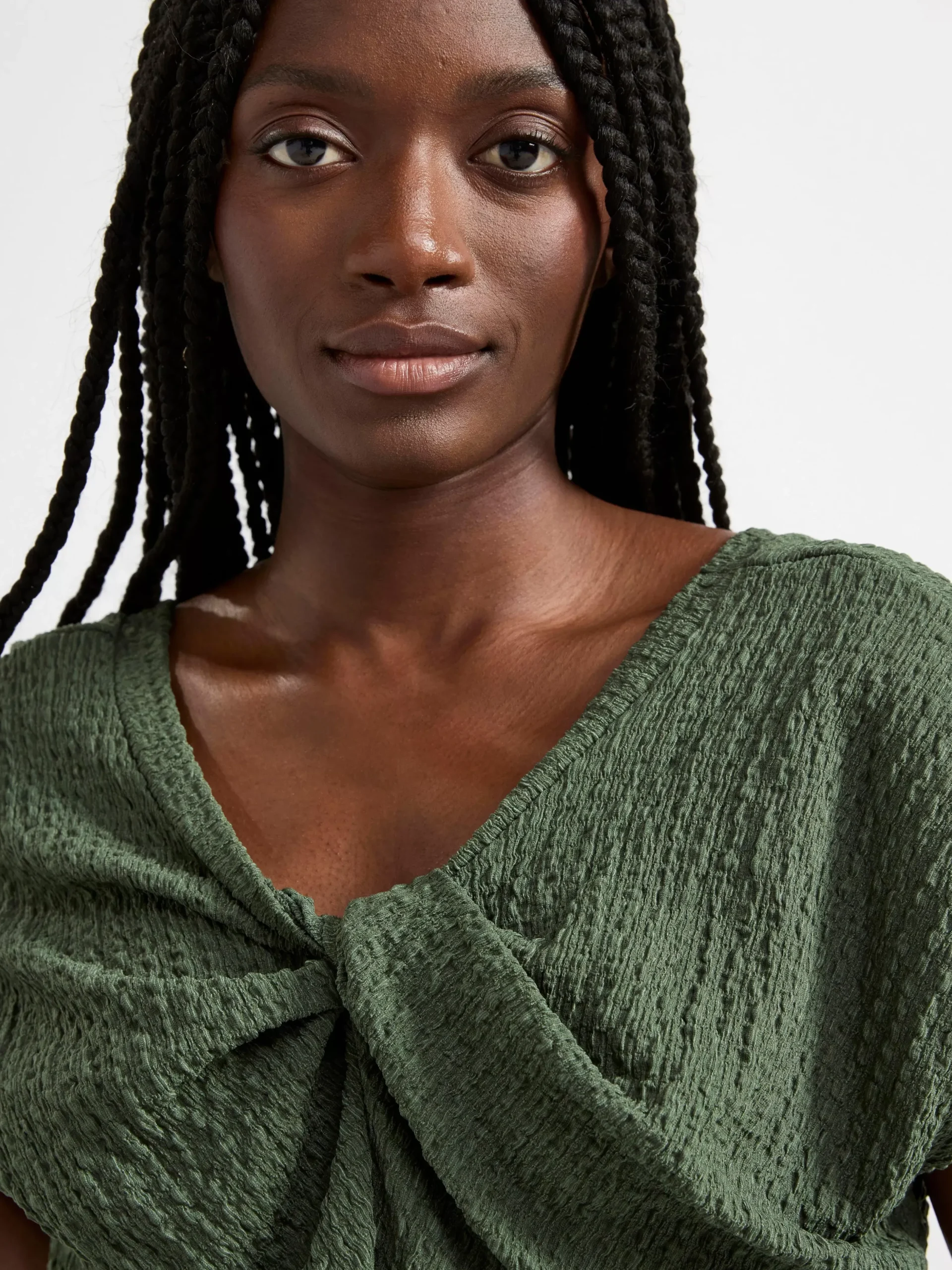 Klänningar>Lindex Klanning Utan Arm Med Knutdetaljer Dark Dusty Green