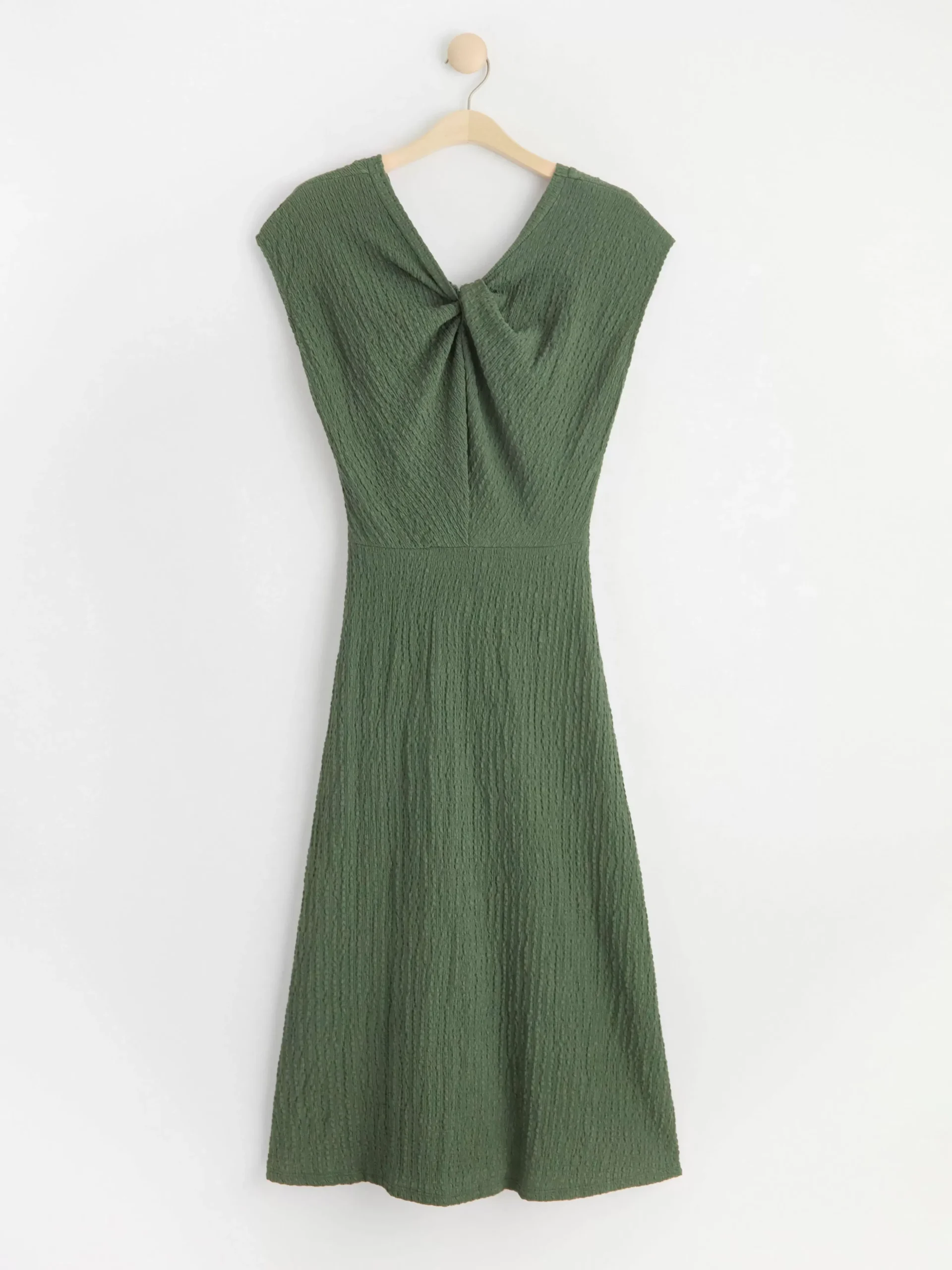 Klänningar>Lindex Klanning Utan Arm Med Knutdetaljer Dark Dusty Green
