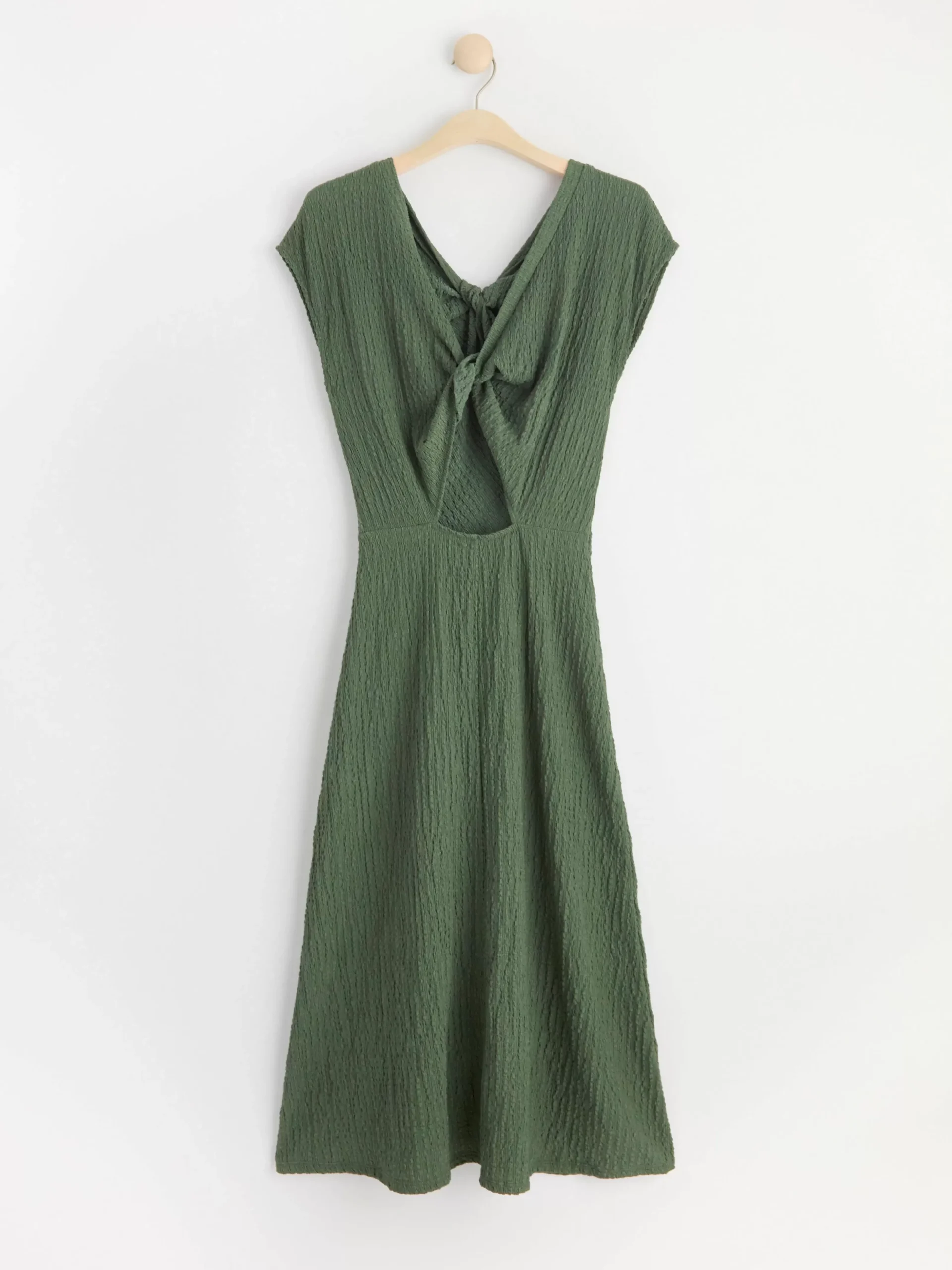 Klänningar>Lindex Klanning Utan Arm Med Knutdetaljer Dark Dusty Green