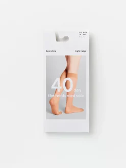 Strumpor>Lindex Knastrumpa I 40 Denier Med Forstarkt Sula Light Beige