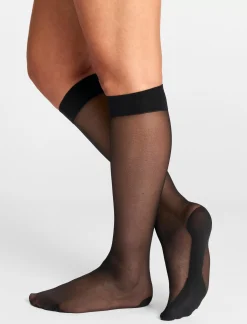 Strumpor>Lindex Knastrumpor I 20 Denier Med Bomullssula Black