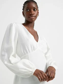 Klänningar>Lindex Kort Klanning I Linneblandning Off White