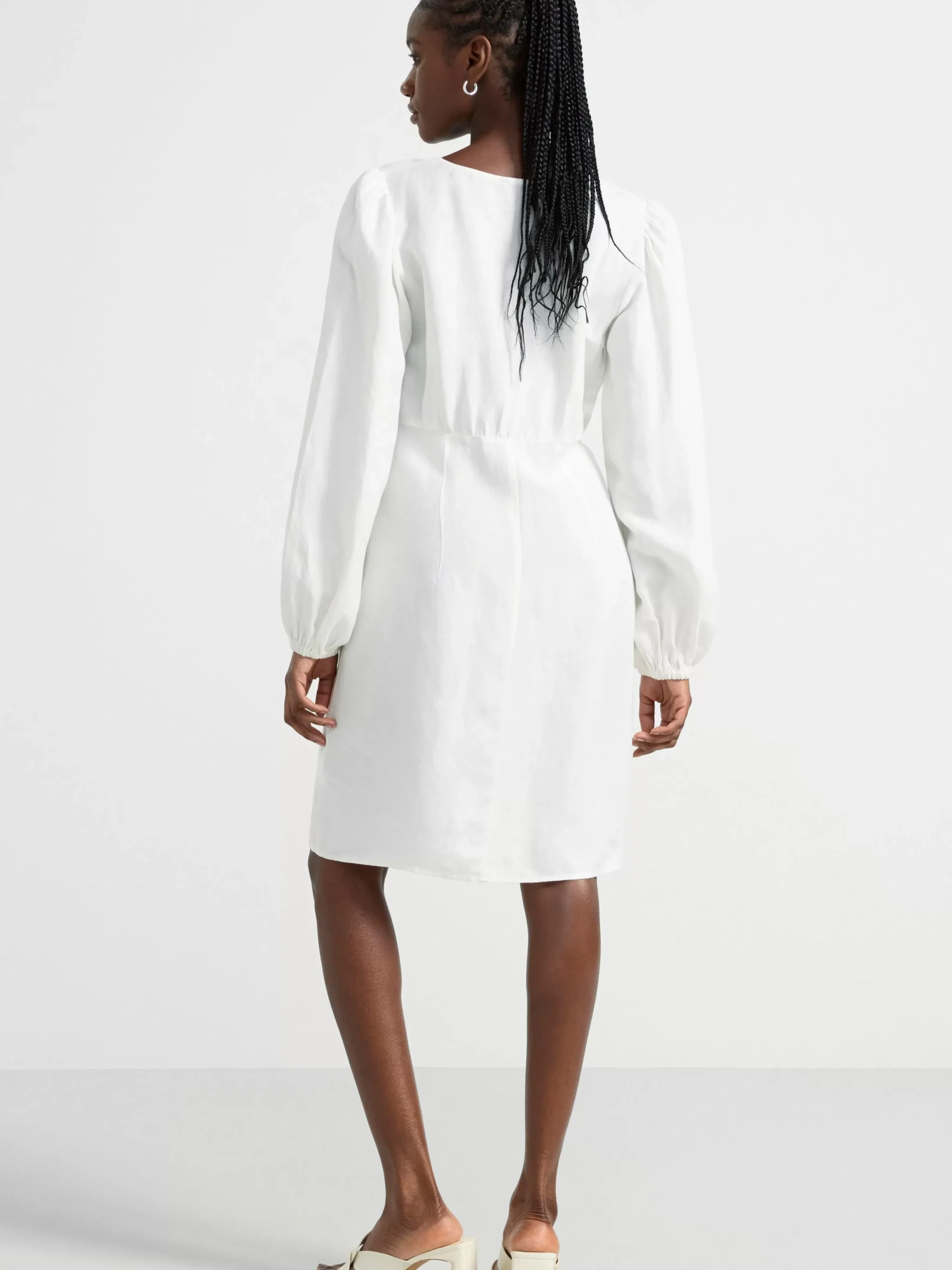 Klänningar>Lindex Kort Klanning I Linneblandning Off White