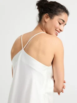 Nattplagg>Lindex Kort Nattlinne I Satin Light White