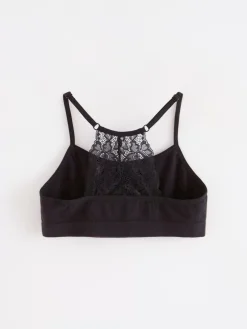 Underkläder>Lindex Kort, Somlos Topp Med Spets Black