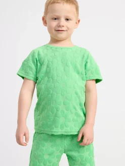 Toppar & T-Shirts>Lindex Kortarmad Blommig Frottetopp Green