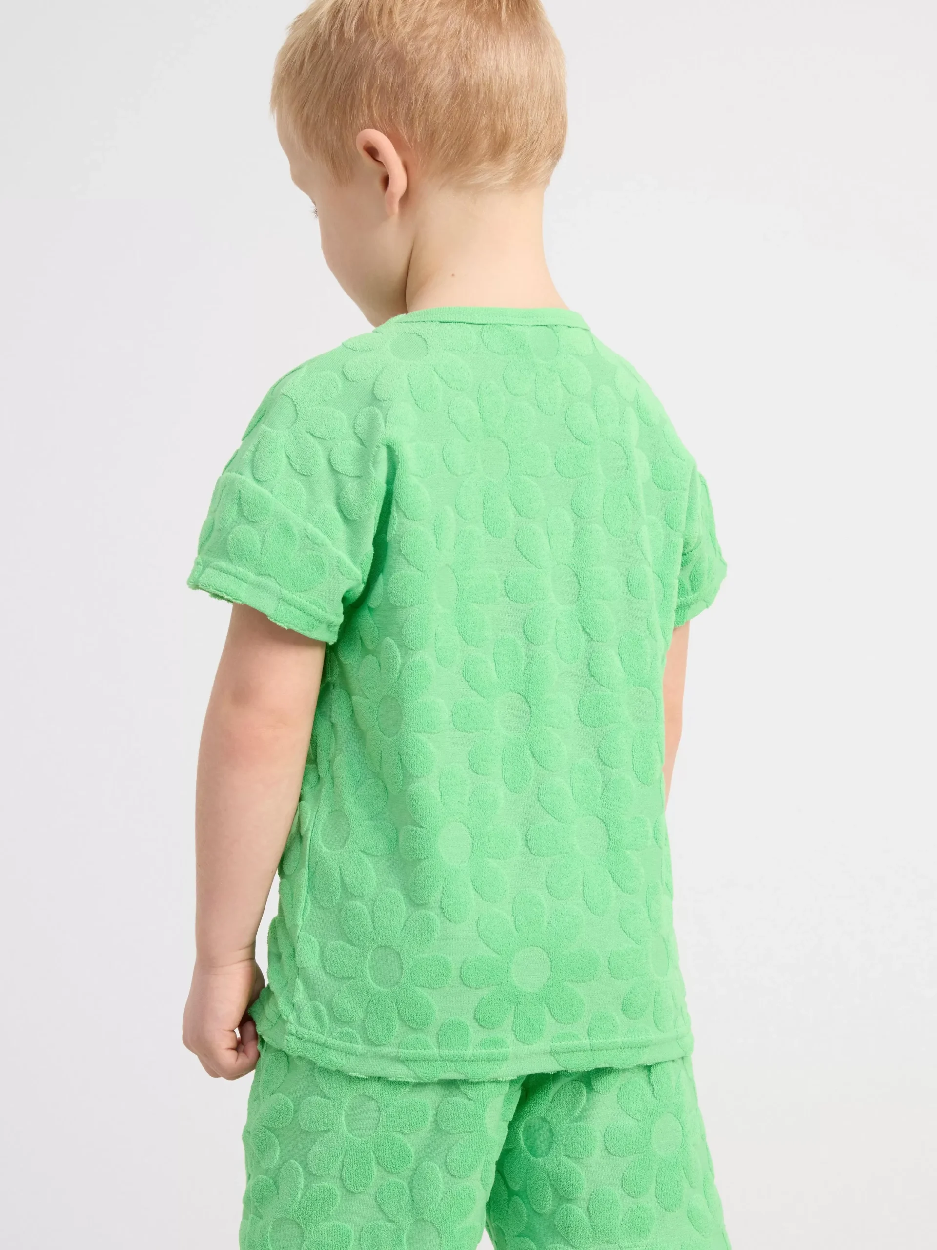 Toppar & T-Shirts>Lindex Kortarmad Blommig Frottetopp Green