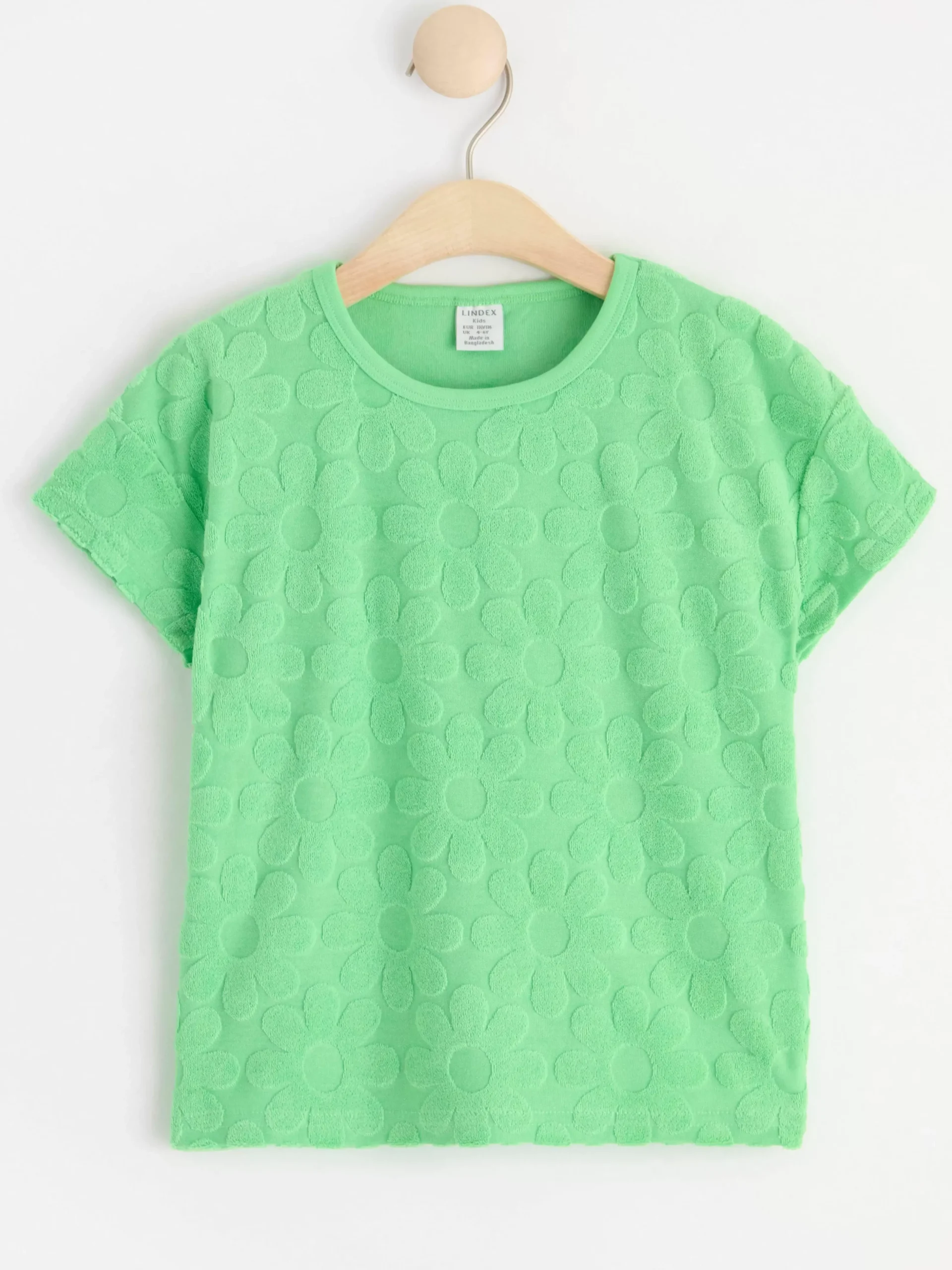 Toppar & T-Shirts>Lindex Kortarmad Blommig Frottetopp Green