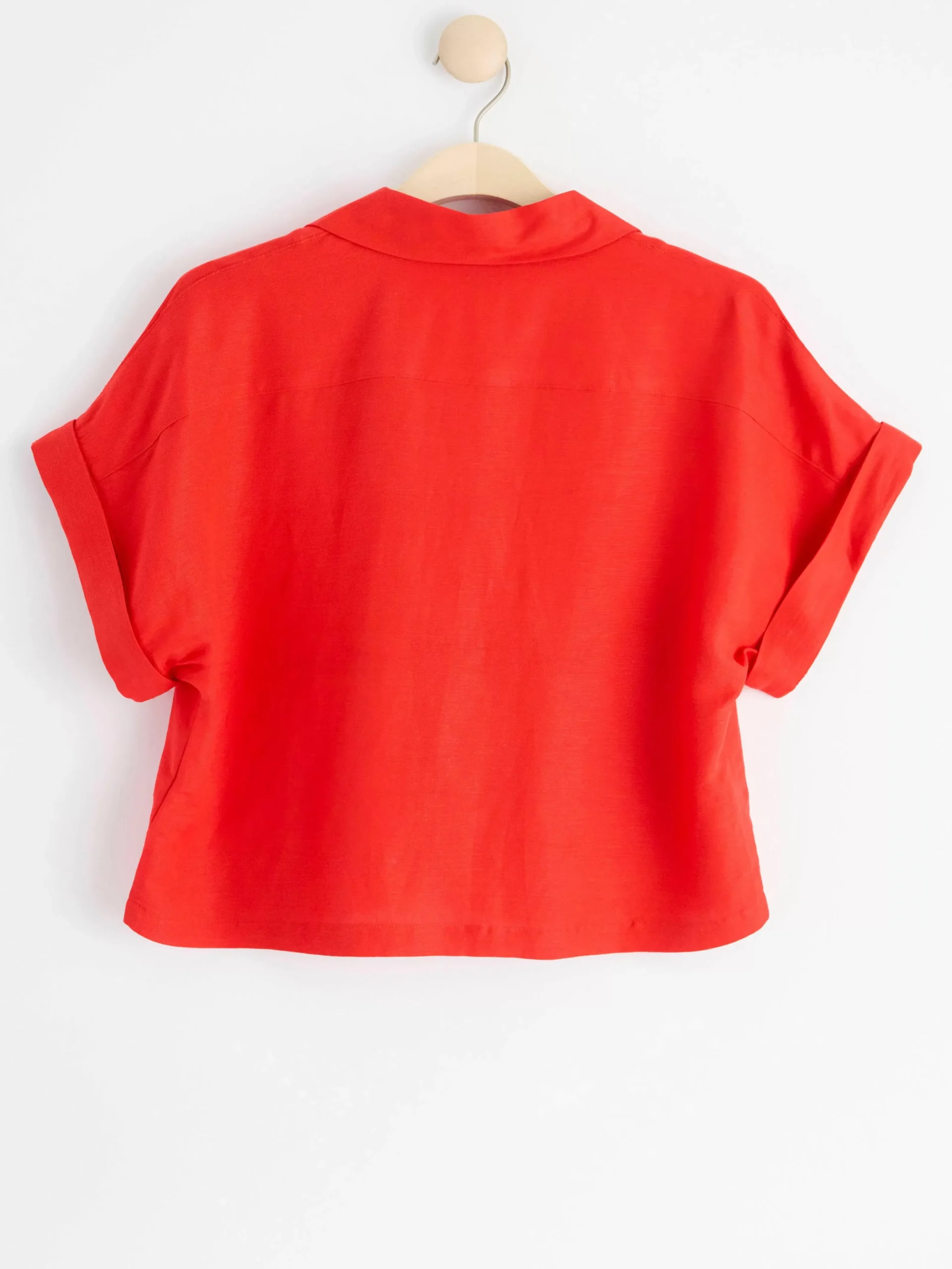 Blusar & Skjortor>Lindex Kortarmad Blus I Linneblandning Strong Red