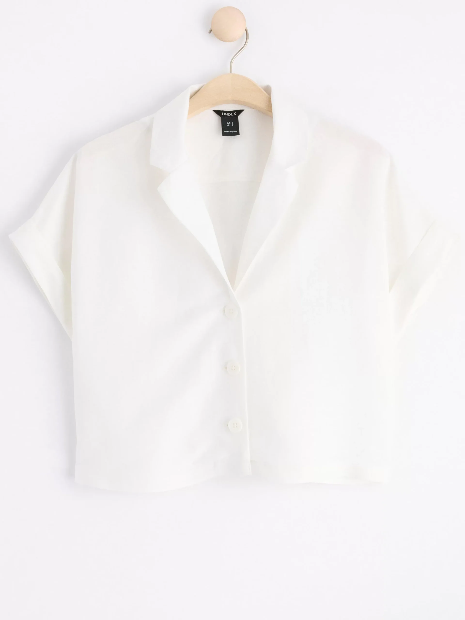 Blusar & Skjortor>Lindex Kortarmad Blus I Linneblandning White