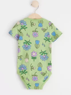 Bodies>Lindex Kortarmad Body Med Blommor Green