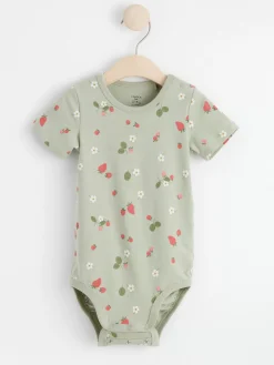 Bodies>Lindex Kortarmad Body Med Jordgubbar Dusty Green