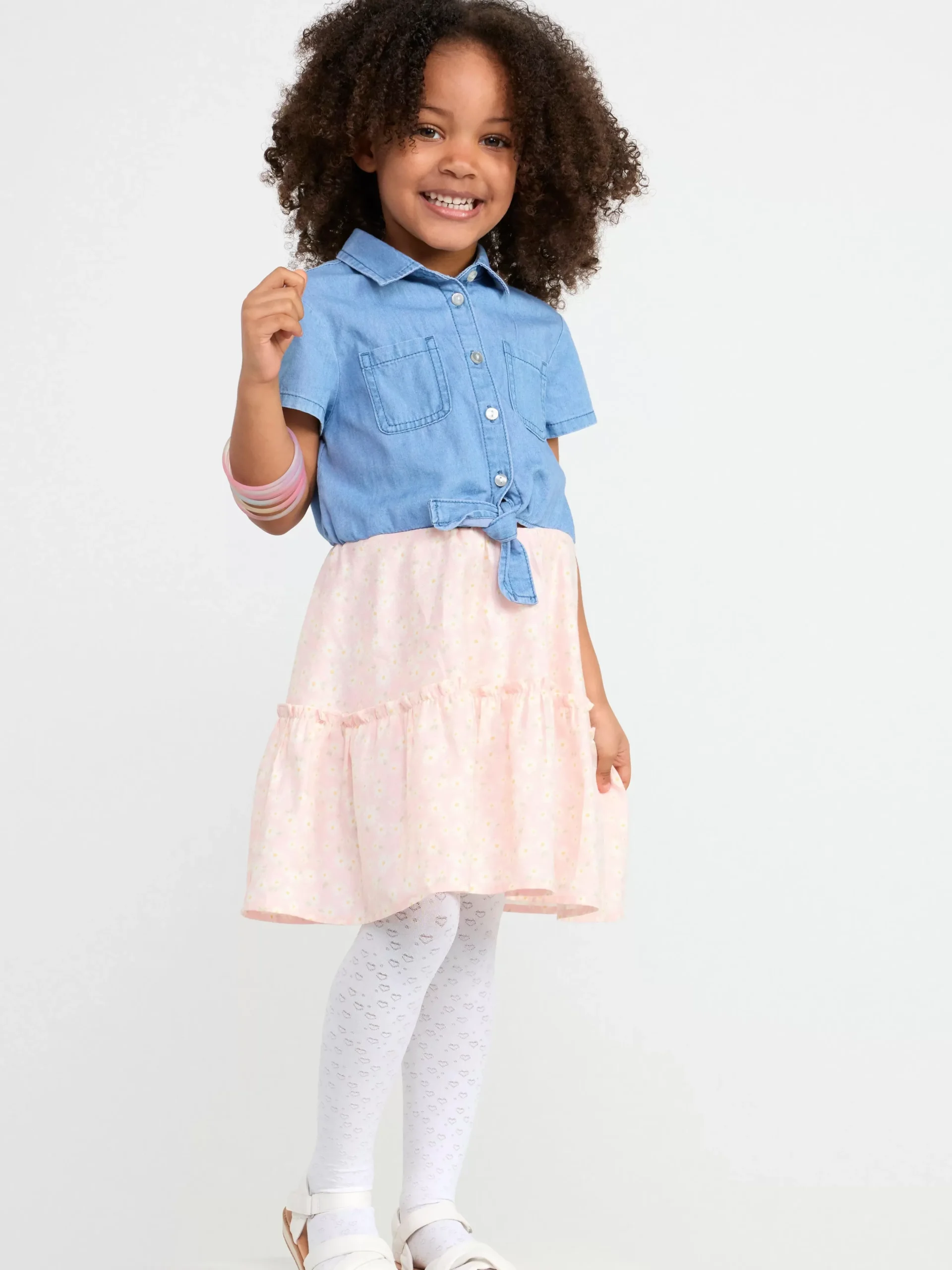 Klänningar>Lindex Kortarmad Klanning I Denim Light Dusty Pink