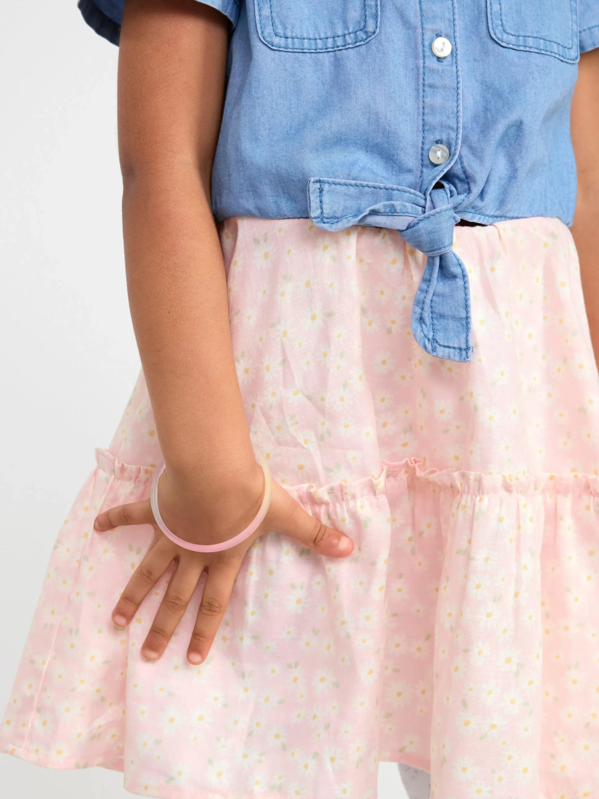 Klänningar>Lindex Kortarmad Klanning I Denim Light Dusty Pink