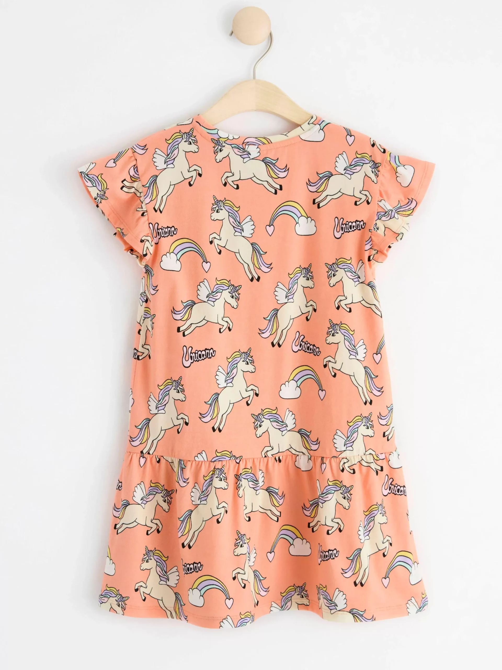 Toppar & T-Shirts>Lindex Kortarmad Klanning Med Enhorningar Light Coral