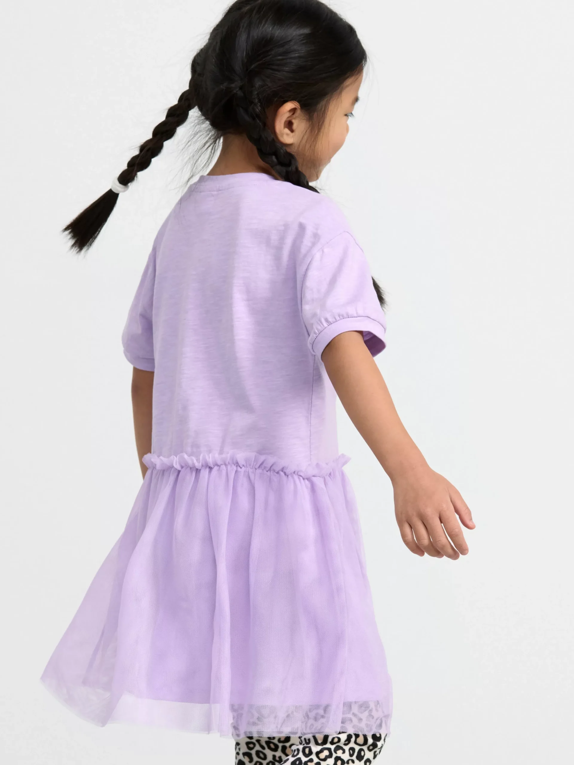 Klänningar>Lindex Kortarmad Klanning Med Tyllkjol Light Lilac