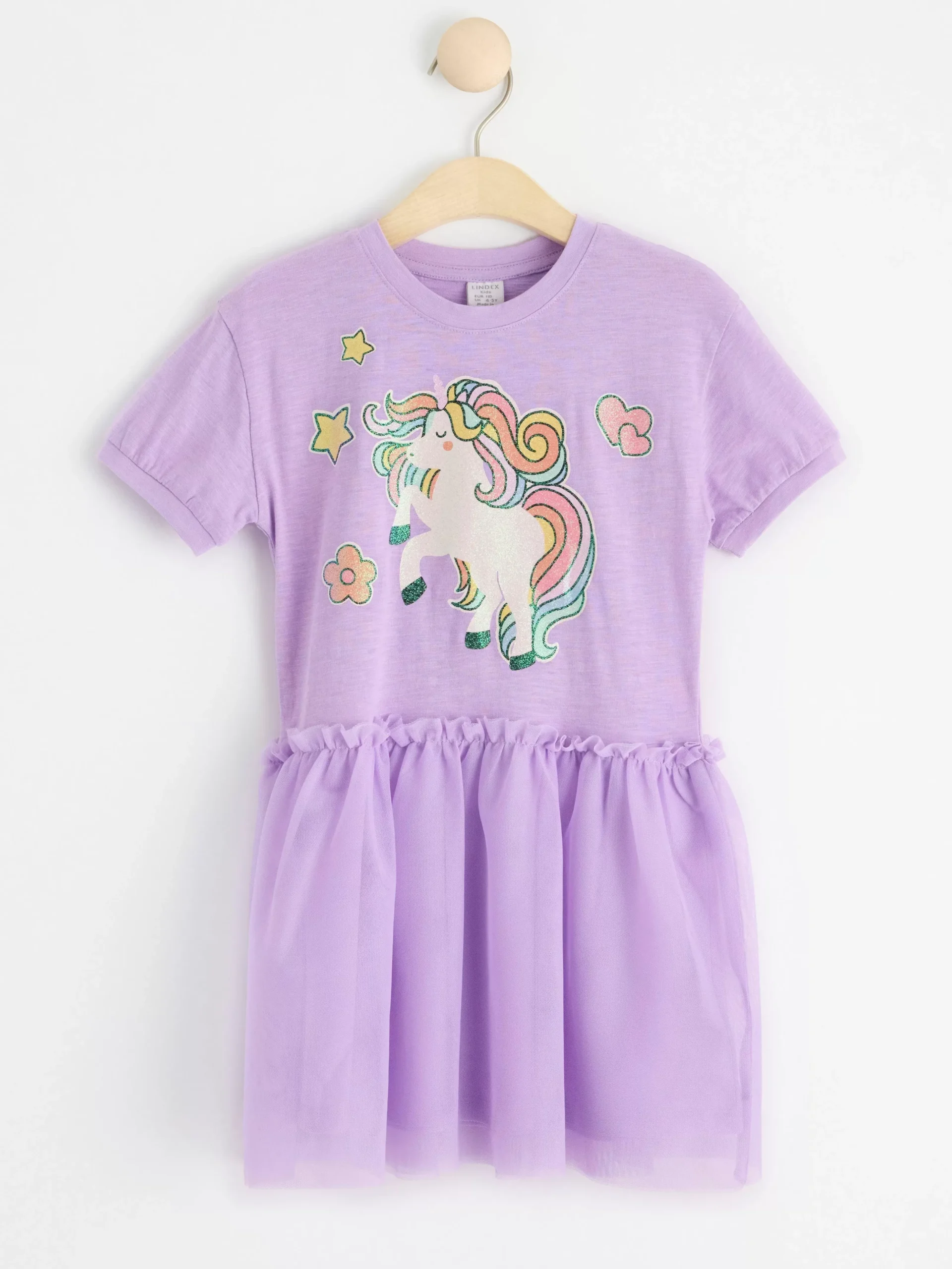 Klänningar>Lindex Kortarmad Klanning Med Tyllkjol Light Lilac