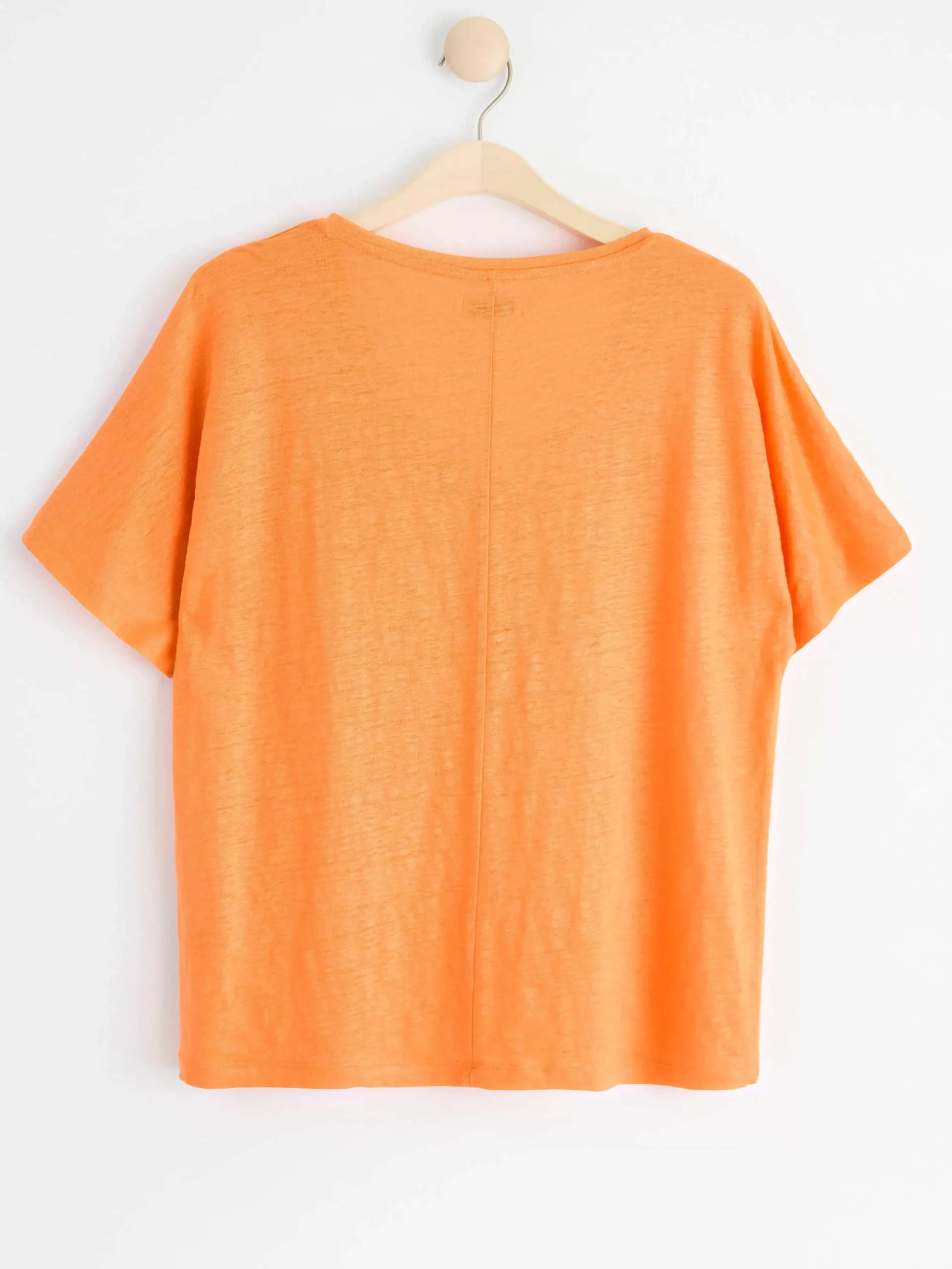 Toppar & T-Shirts>Lindex Kortarmad Linnetopp Med V‑Ringning Light Orange