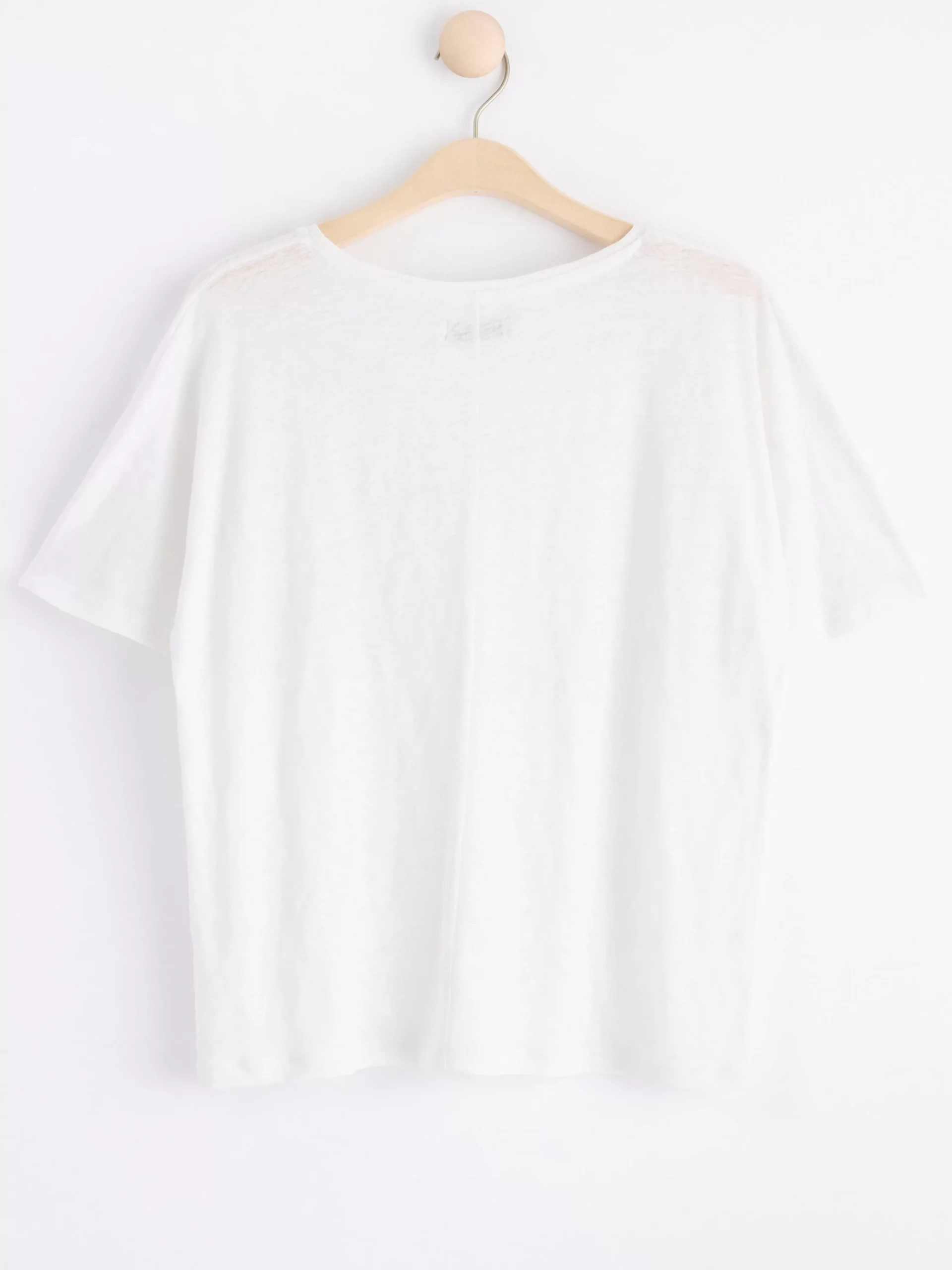 Toppar & T-Shirts>Lindex Kortarmad Linnetopp Med V‑Ringning White