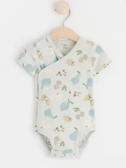 Bodies>Lindex Kortarmad Omlottbody Med Frukter Light Aqua