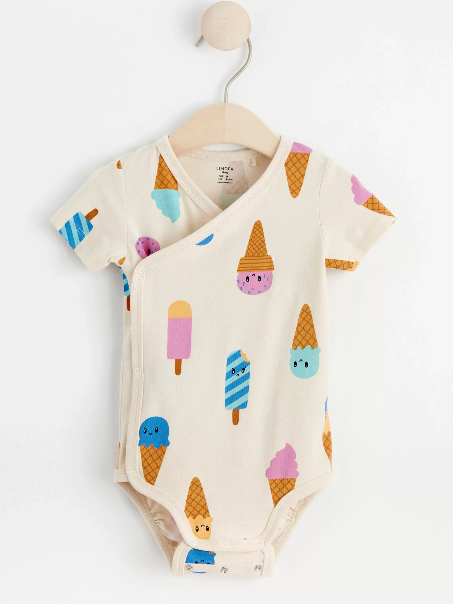 Bodies>Lindex Kortarmad Omlottbody Med Glassar Light Beige