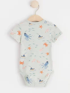 Bodies>Lindex Kortarmad Omlottbody Med Havsvarelser Light Aqua