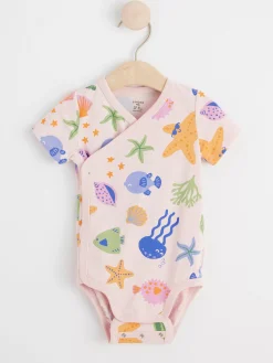 Bodies>Lindex Kortarmad Omlottbody Med Havsdjur Light Pink