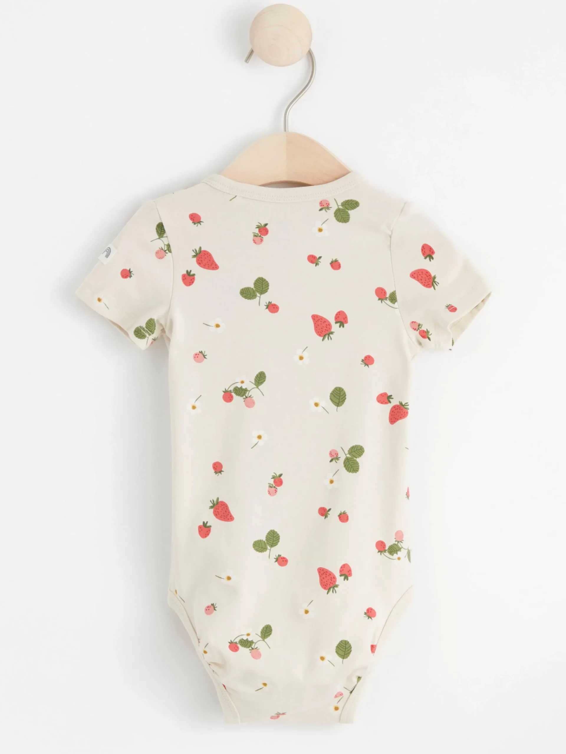 Bodies>Lindex Kortarmad Omlottbody Med Jordgubbar Light Beige