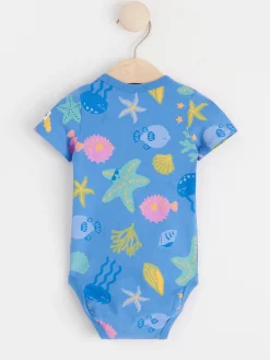 Bodies>Lindex Kortarmad Omlottbody Med Havsdjur Blue