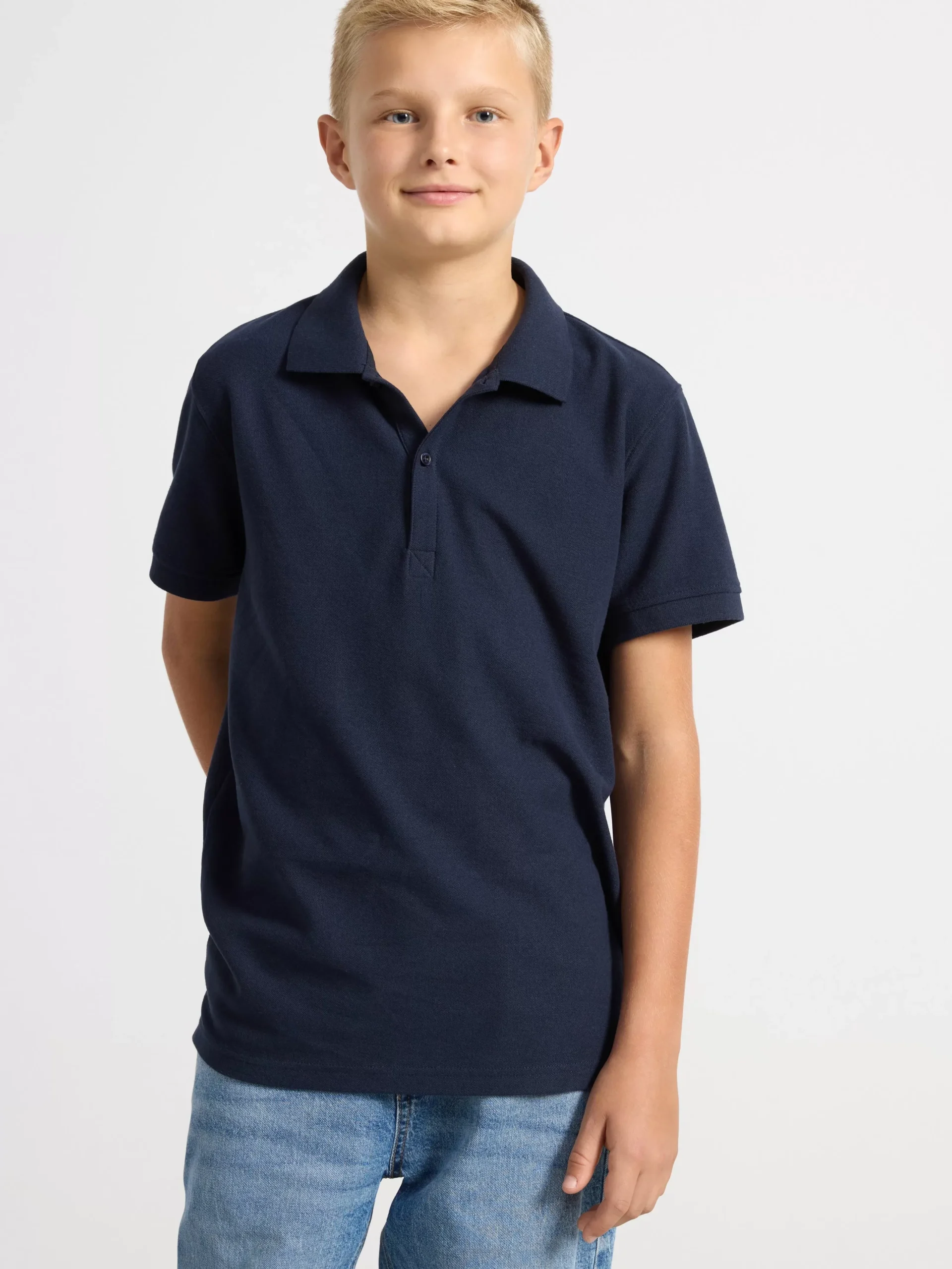 Toppar & T-Shirts>Lindex Kortarmad Piketroja Dark Navy