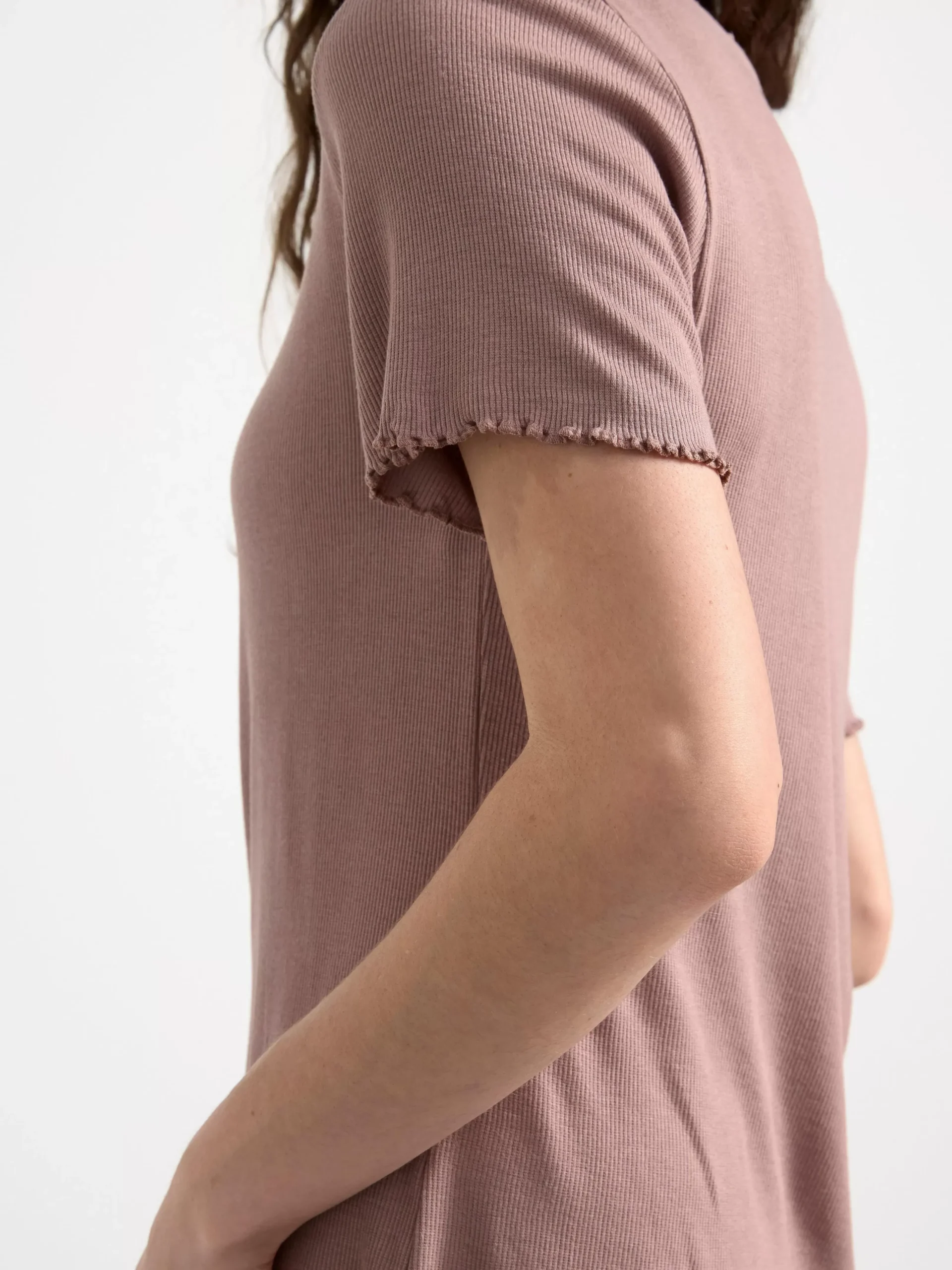 Nattplagg>Lindex Kortarmad Pyjamastopp Dark Dusty Pink