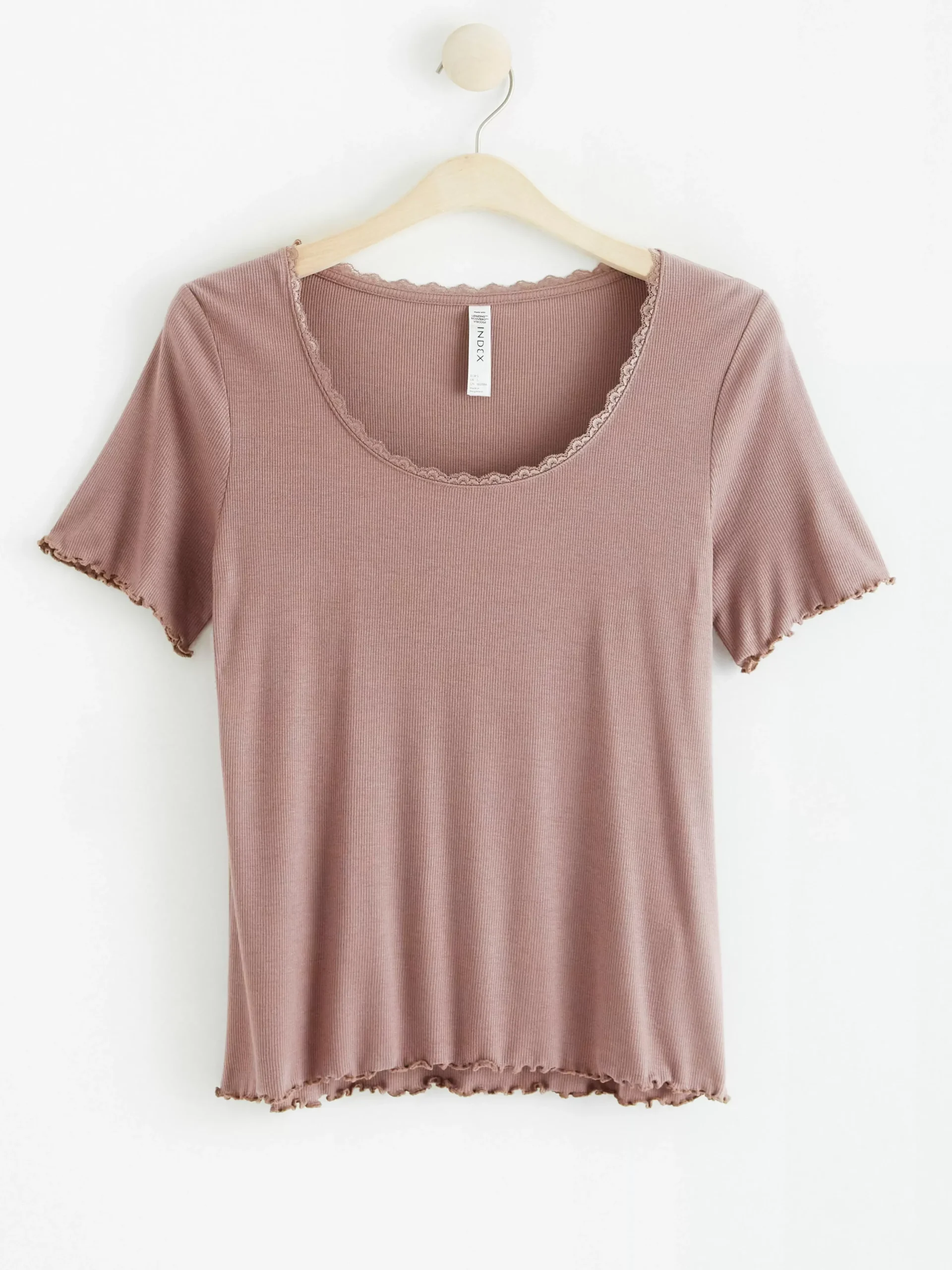 Nattplagg>Lindex Kortarmad Pyjamastopp Dark Dusty Pink