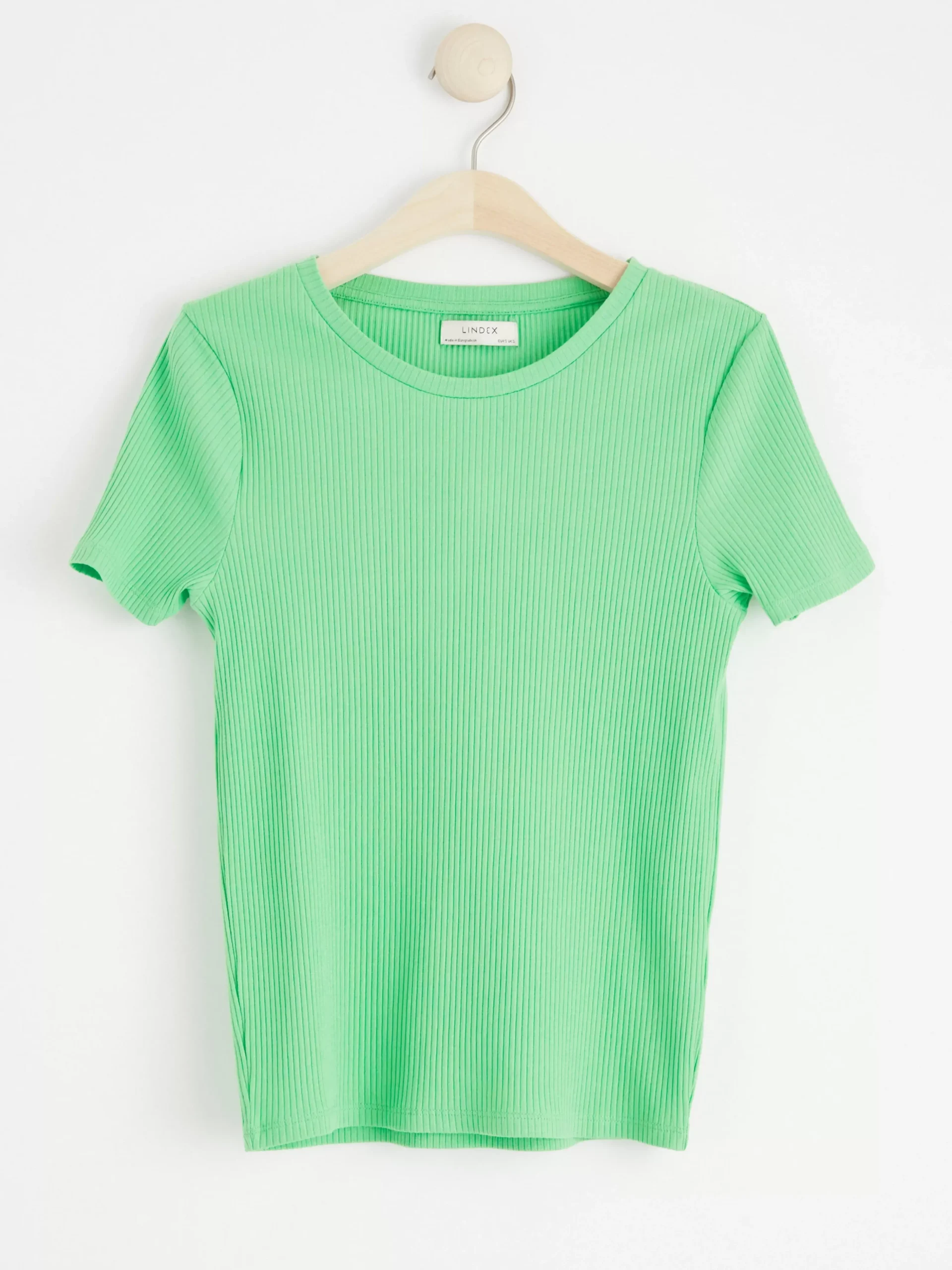 Toppar & T-Shirts>Lindex Kortarmad Ribbad Topp Green