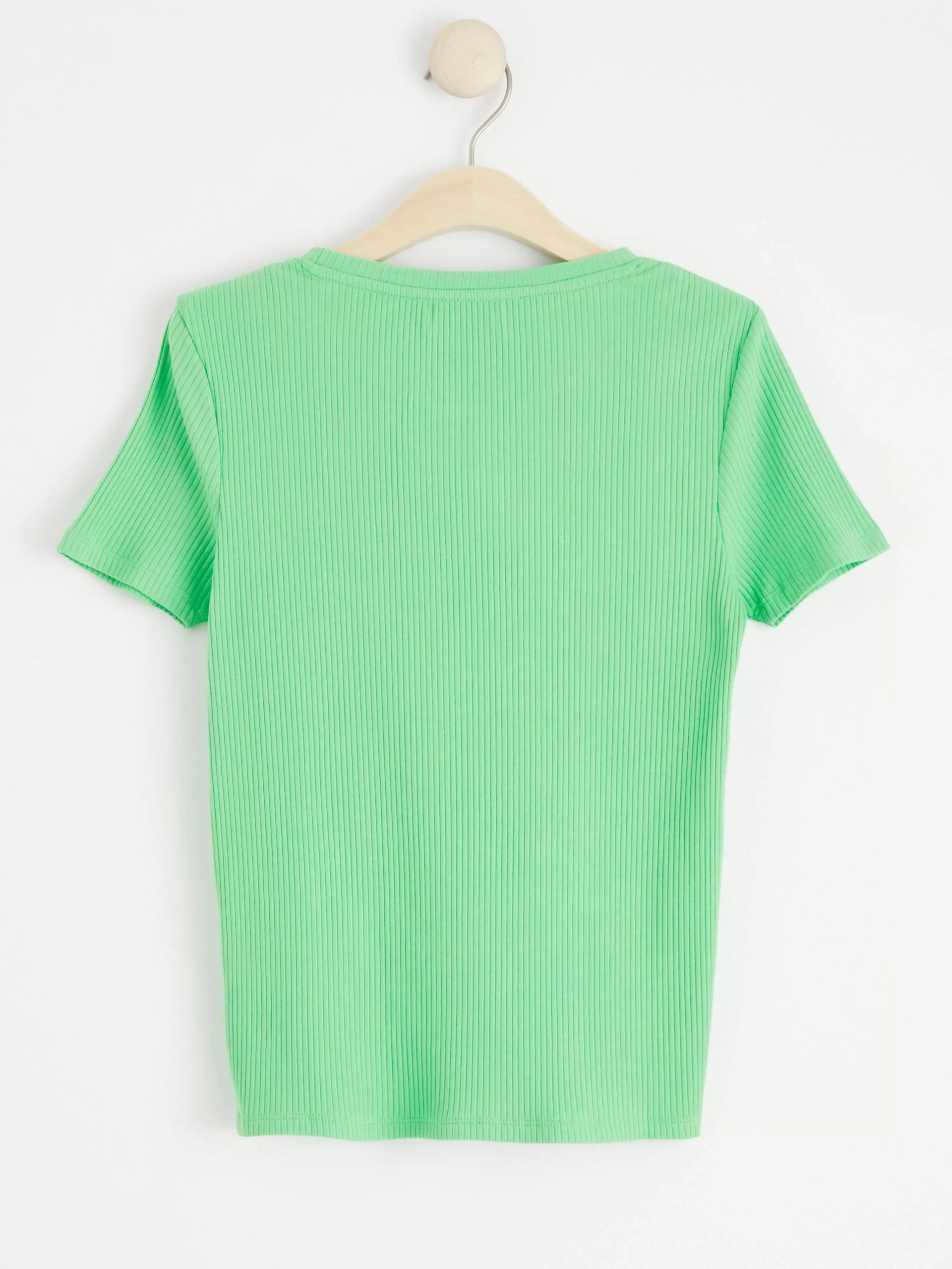 Toppar & T-Shirts>Lindex Kortarmad Ribbad Topp Green