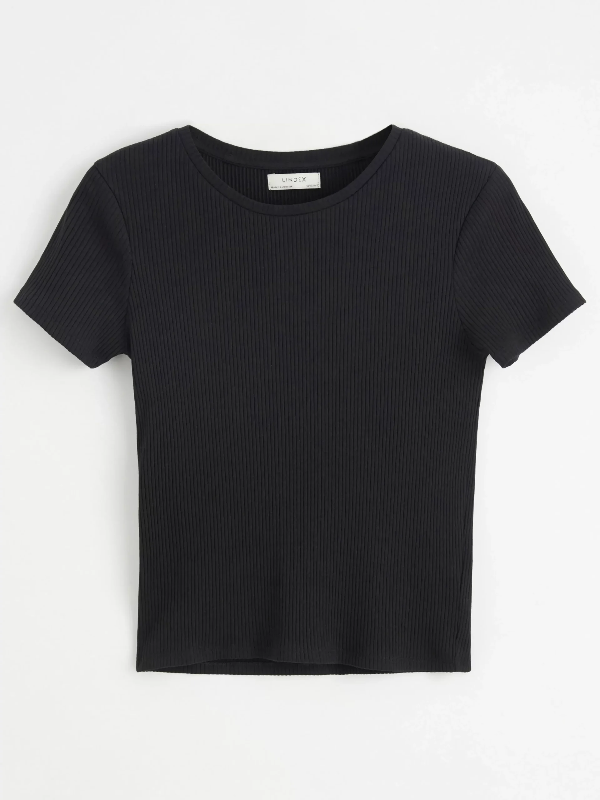 Toppar & T-Shirts>Lindex Kortarmad Ribbad Topp Black