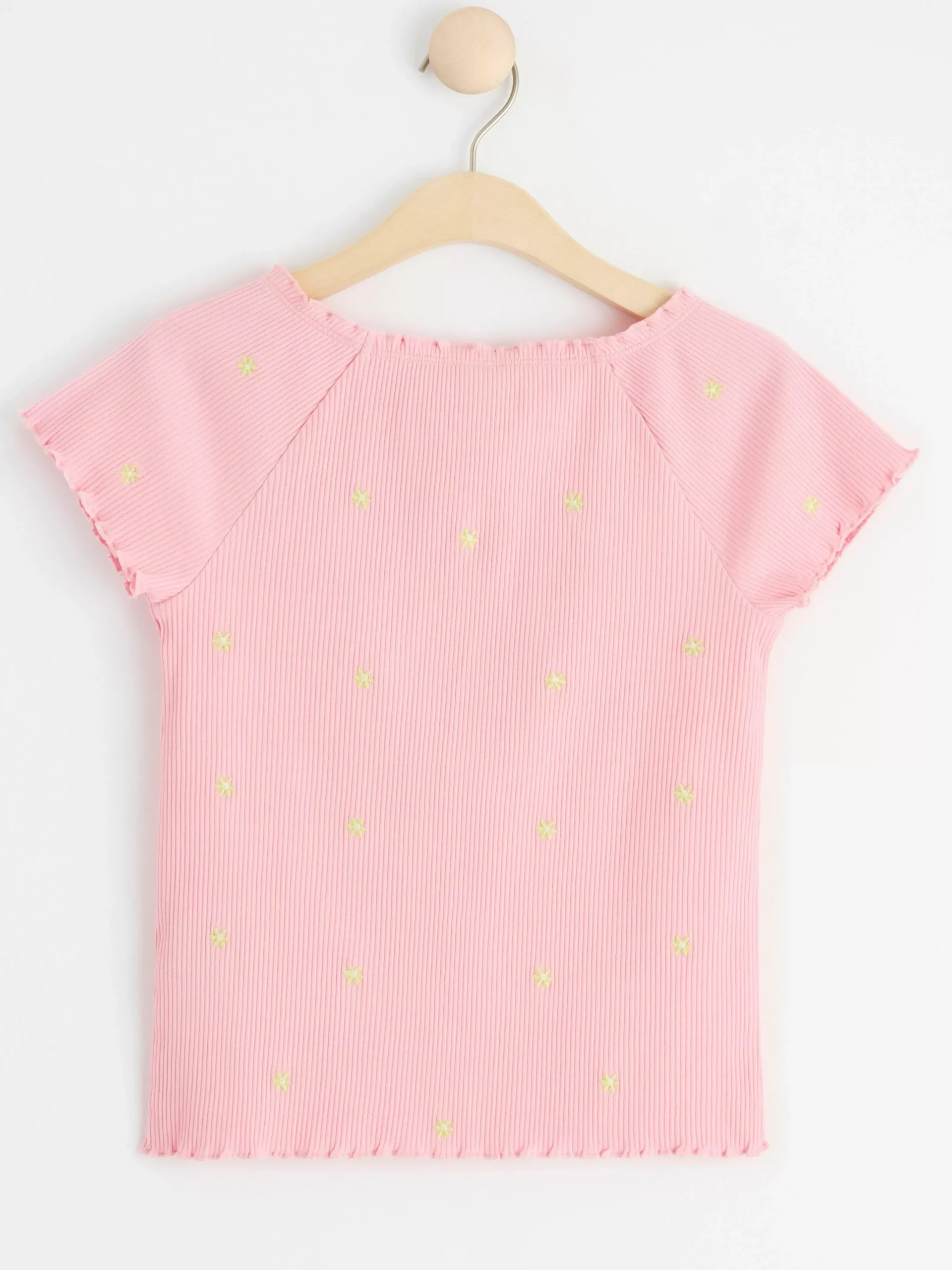 Toppar & T-Shirts>Lindex Kortarmad Ribbad Topp Light Pink