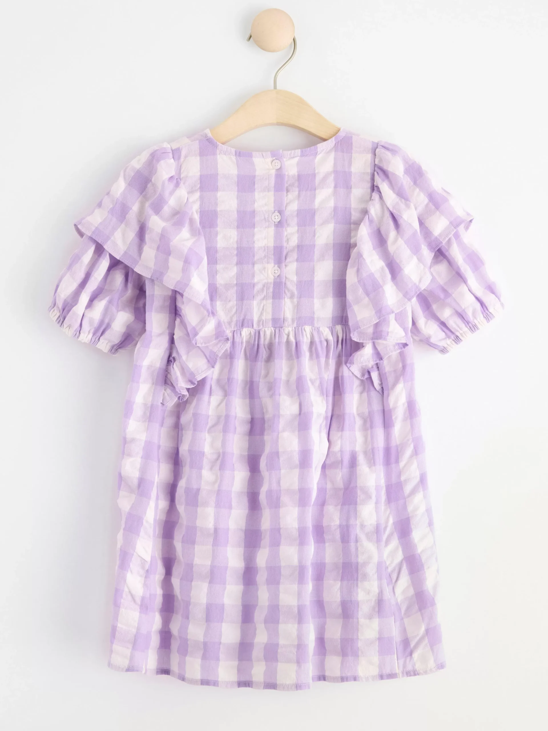 Klänningar>Lindex Kortarmad Rutig Klanning I Backebolja Light Lilac