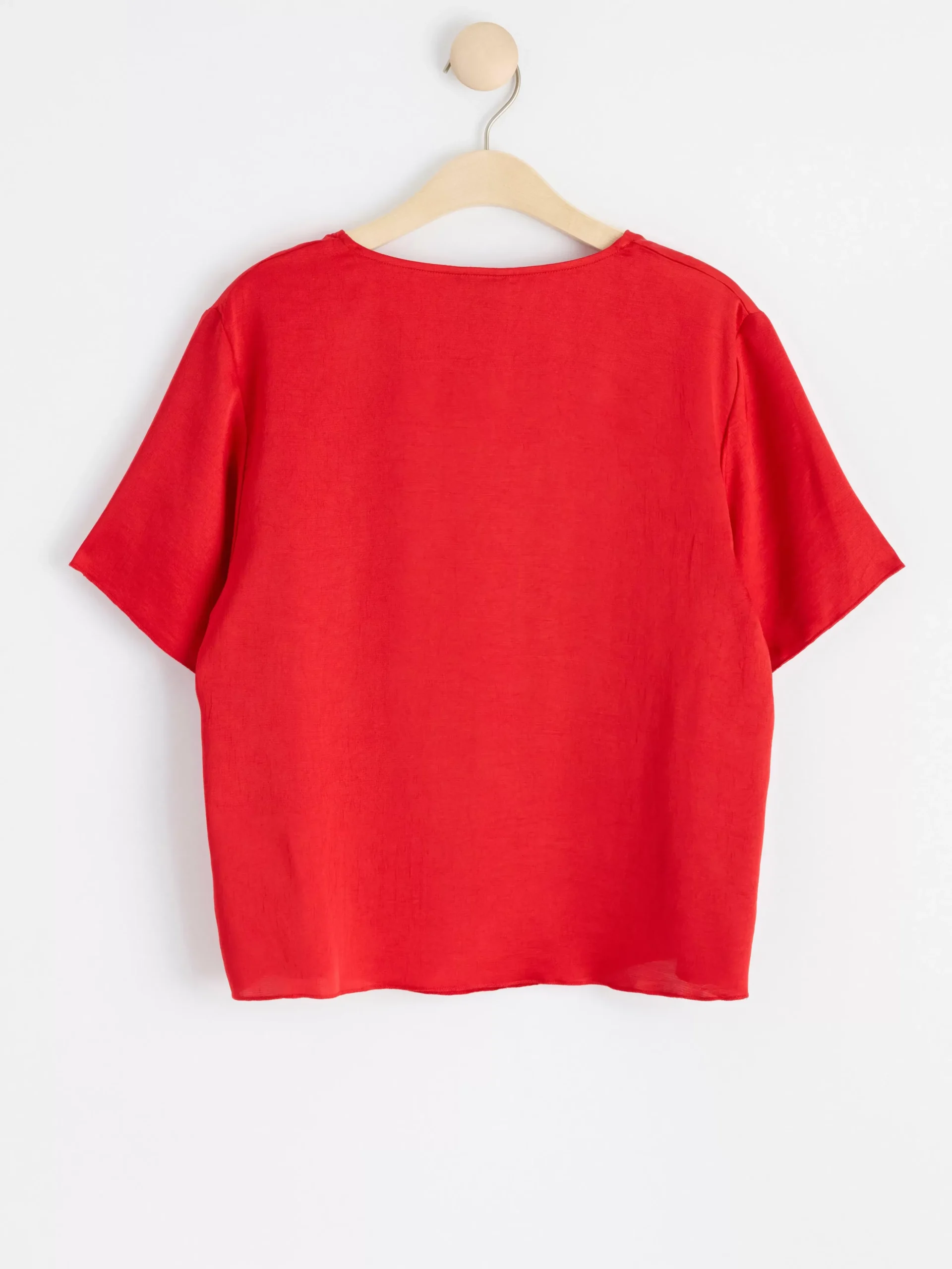 Blusar & Skjortor>Lindex Kortarmad Satinblus Dark Red