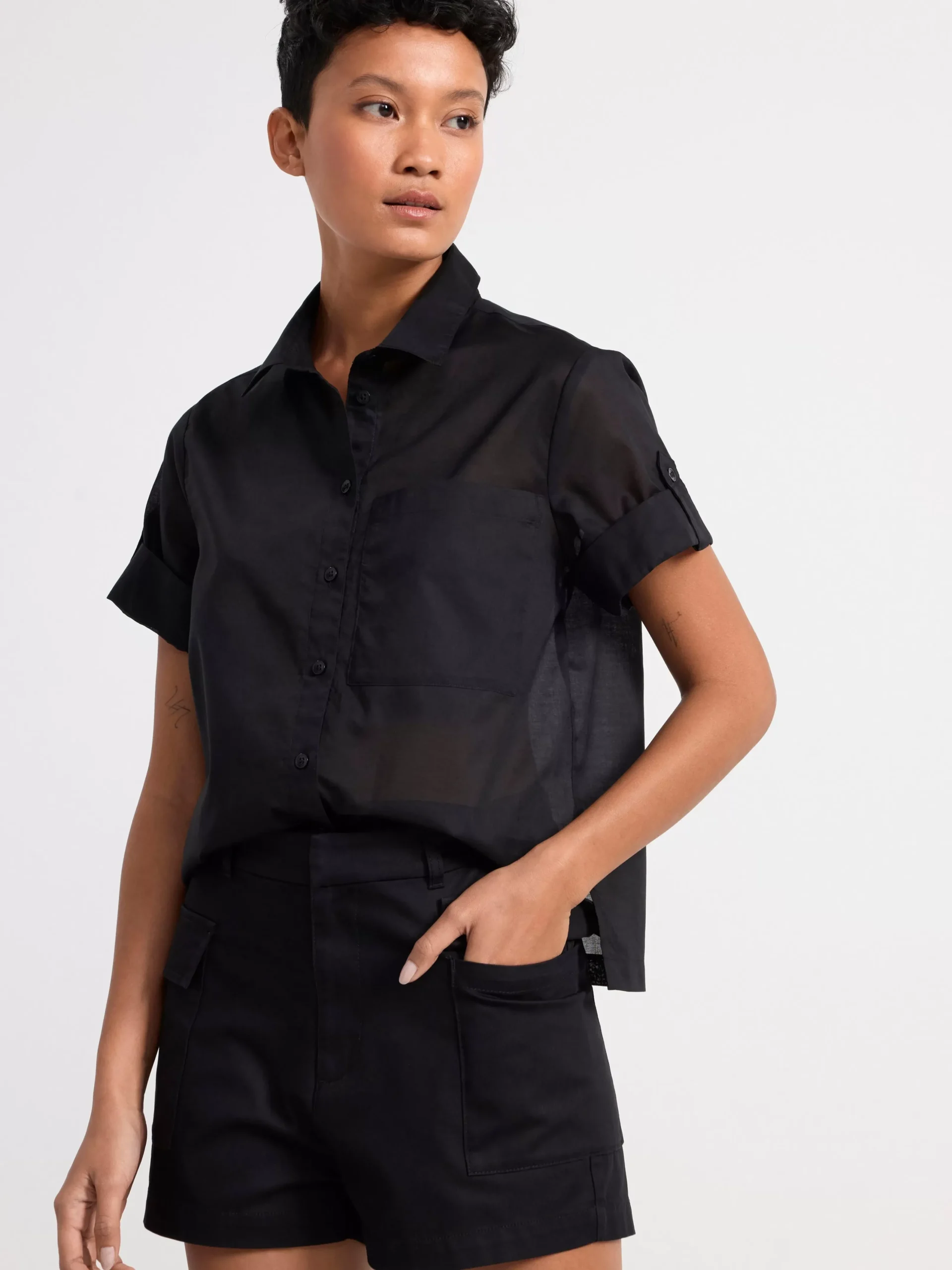 Blusar & Skjortor>Lindex Kortarmad Skjorta Black