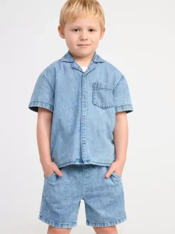 Skjortor & Blusar>Lindex Kortarmad Skjorta Denim