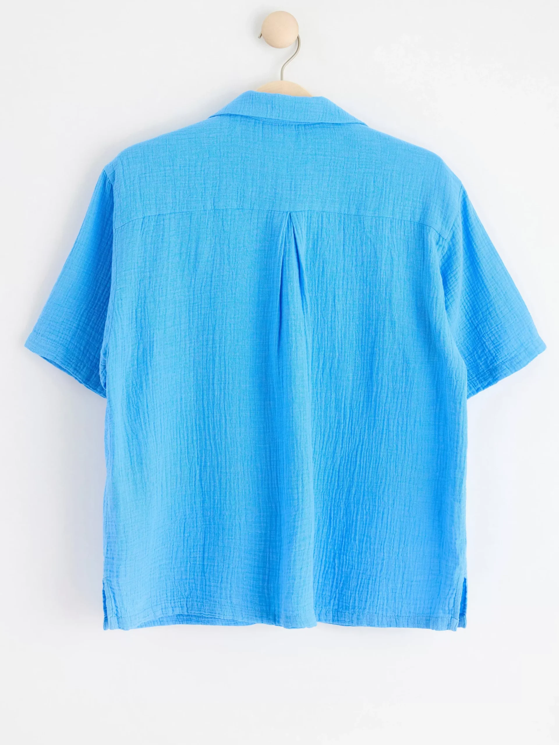Blusar & Skjortor>Lindex Kortarmad Skjorta I Bomullsvav Light Dusty Blue