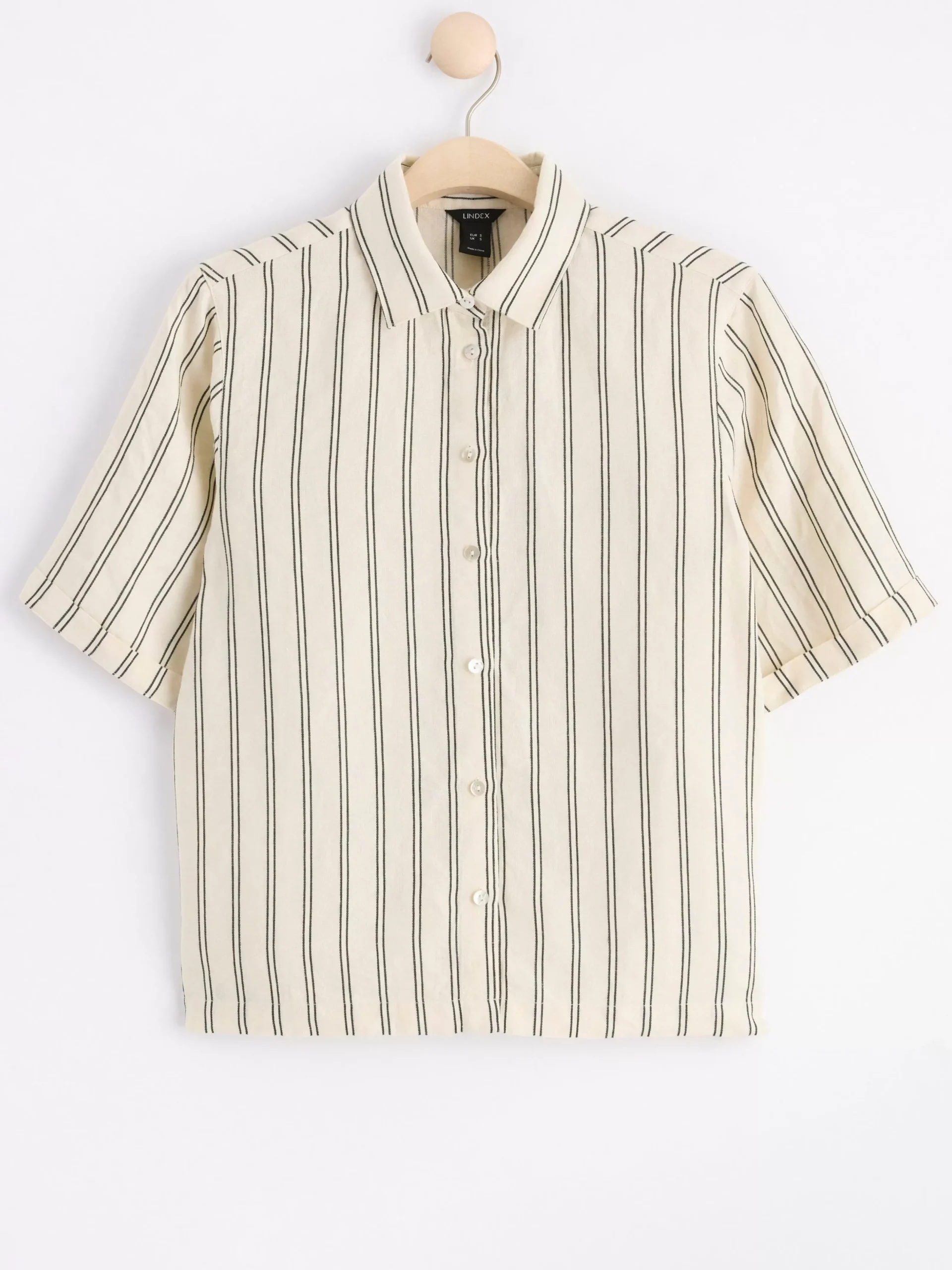 Blusar & Skjortor>Lindex Kortarmad Skjorta I Linne Light Beige