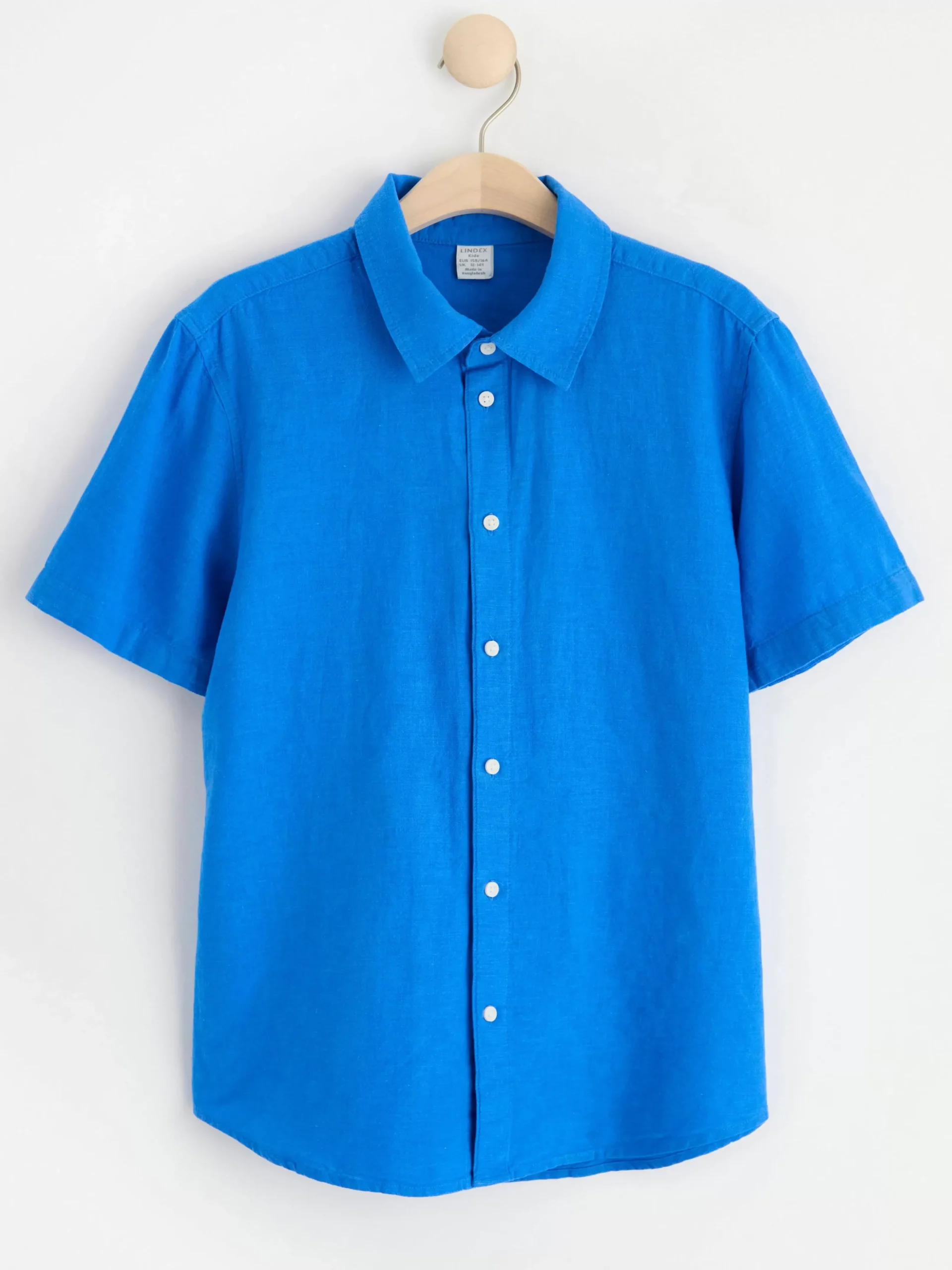 Skjortor & Blusar>Lindex Kortarmad Skjorta I Linneblandning Strong Blue