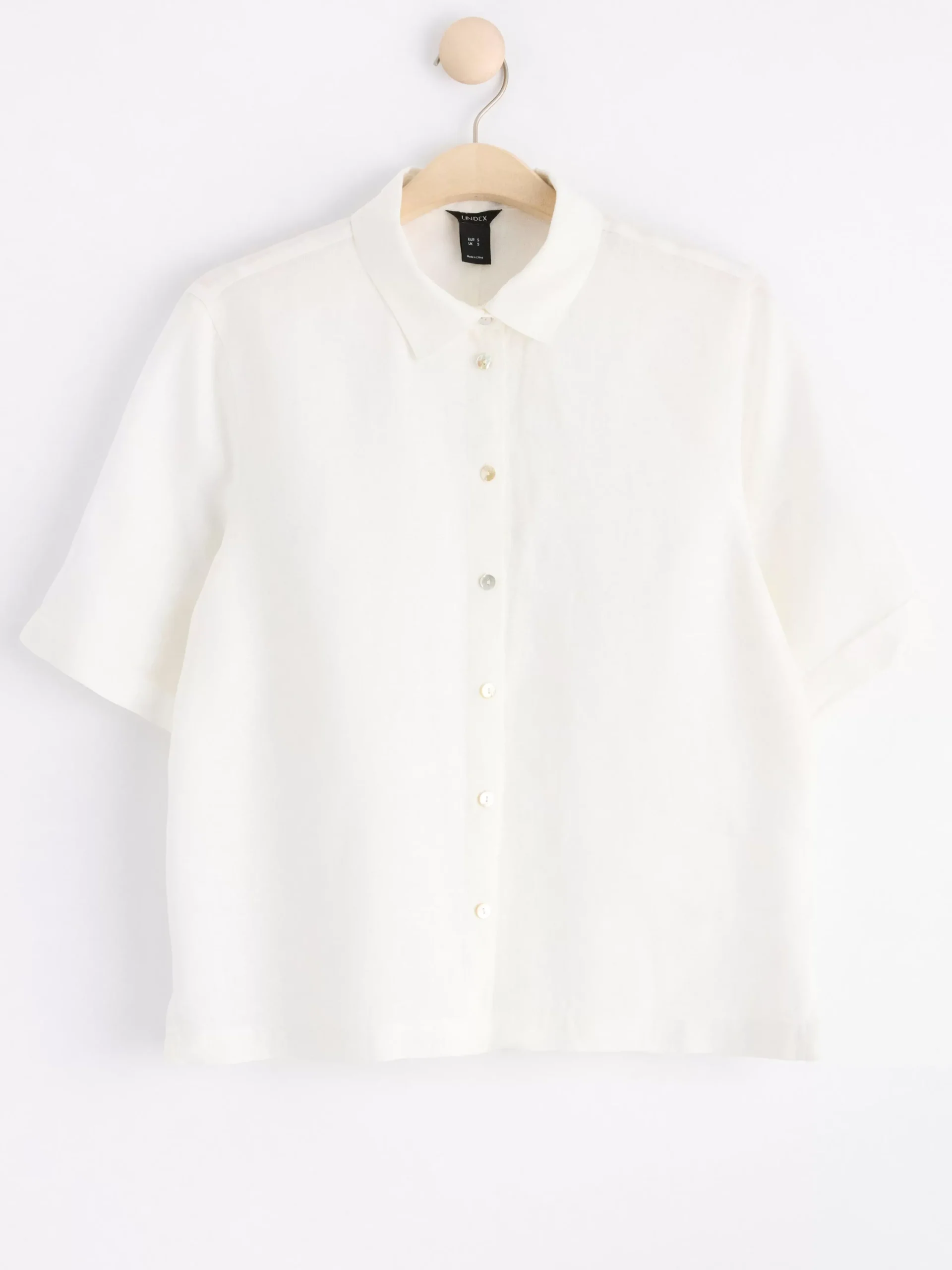 Blusar & Skjortor>Lindex Kortarmad Skjorta I Linne White