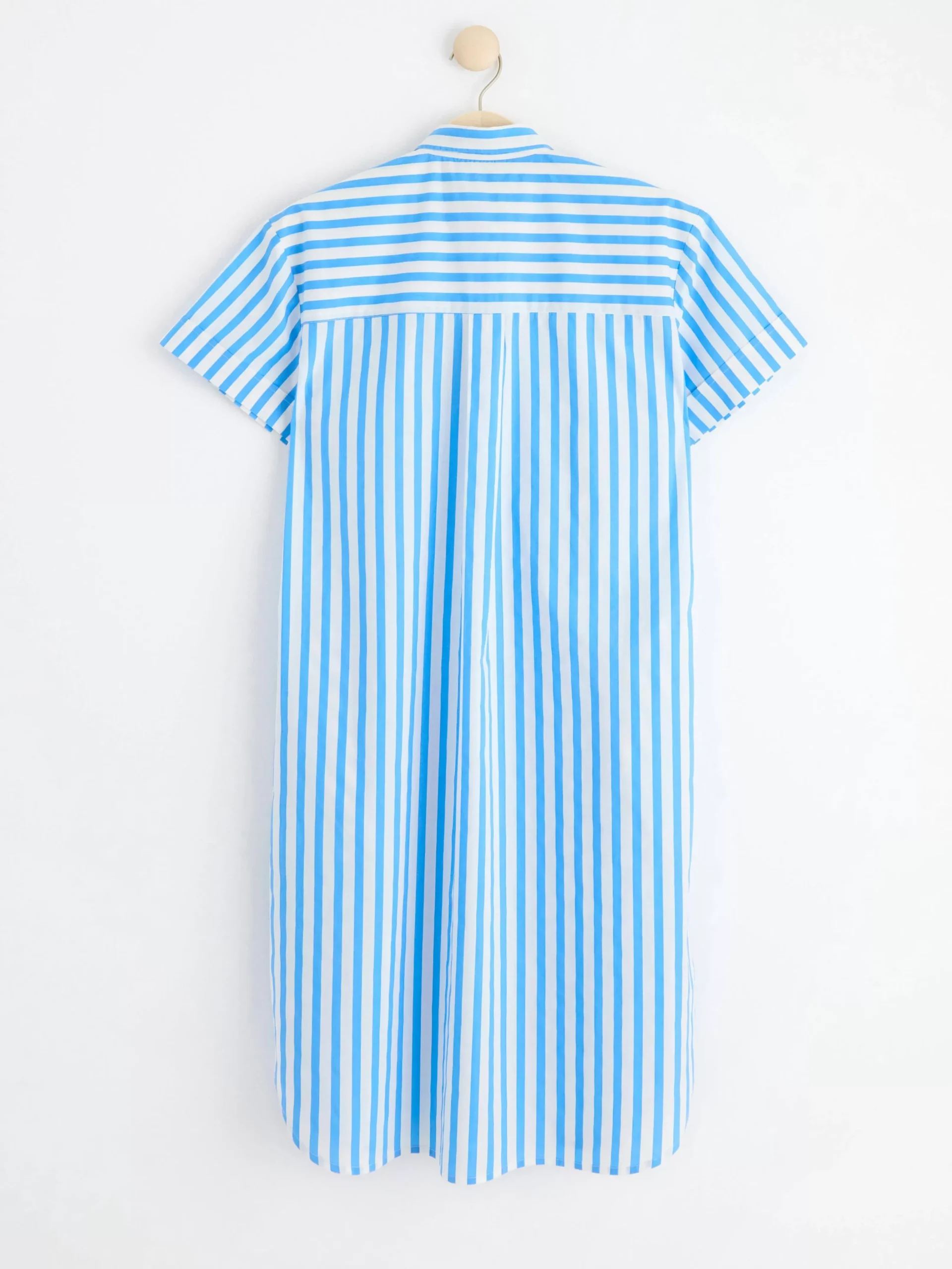 Klänningar>Lindex Kortarmad Skjortklanning Med Rander Light Dusty Blue